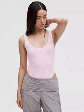 Wundermost Ultra-Soft Nulu Mesh Scoop-Back Sleeveless Thong Bodysuit